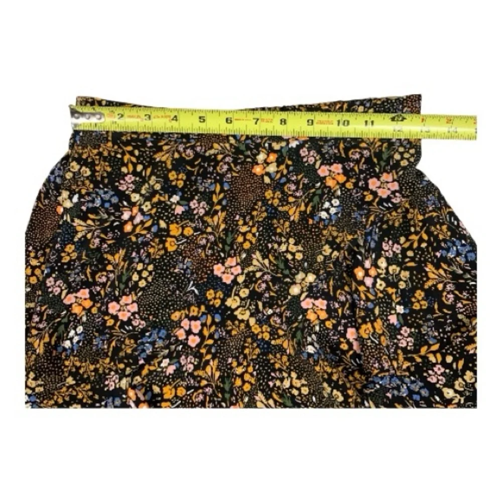 Altar'd State Asymmetrical Black Ruffle Floral Mini‎ Skirt Y2K Boho Coquette XS